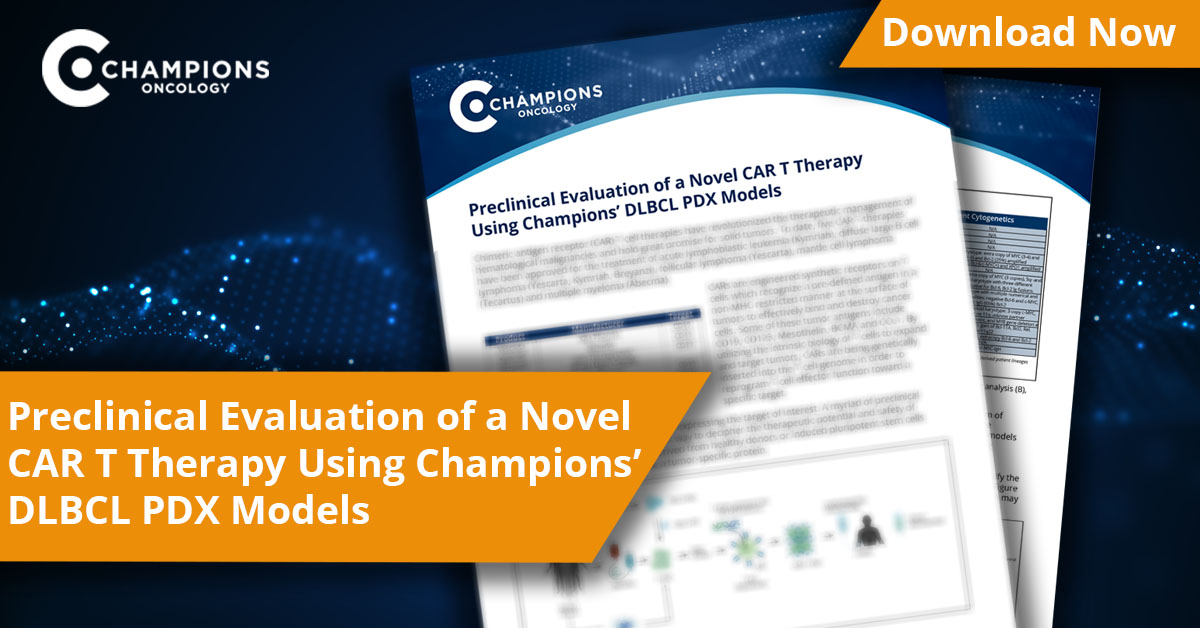 Case Study: Preclinical Evaluation of Novel CAR T Therapy Champions' DLBCL PDX Models