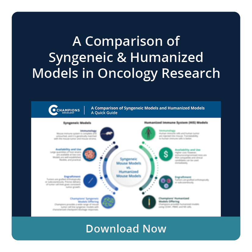 Syngeneic and Humanized model comparison infographic